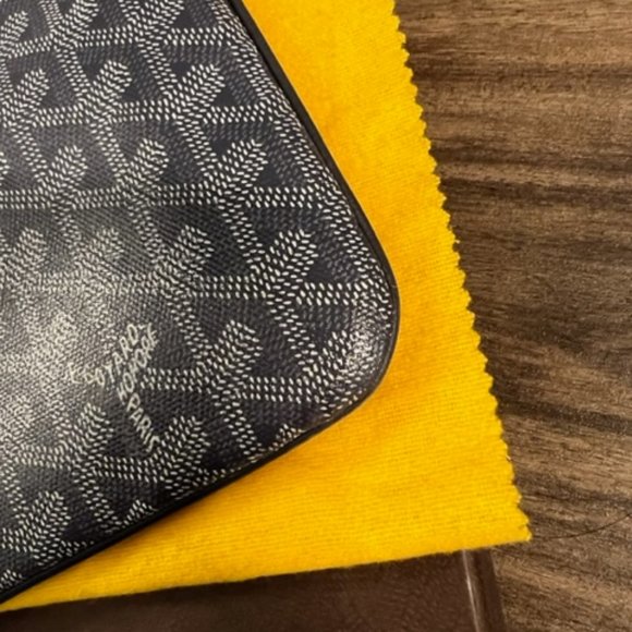 Goyard Monogram Logo Grey Senat MM Pouch Clutch - Picture 6 of 12